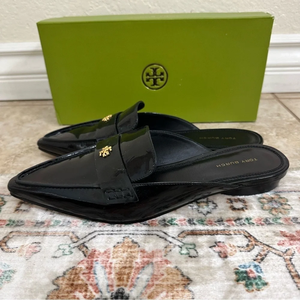 New Tory Burch patent leather Pointed Toe Mule shoes size 7.5